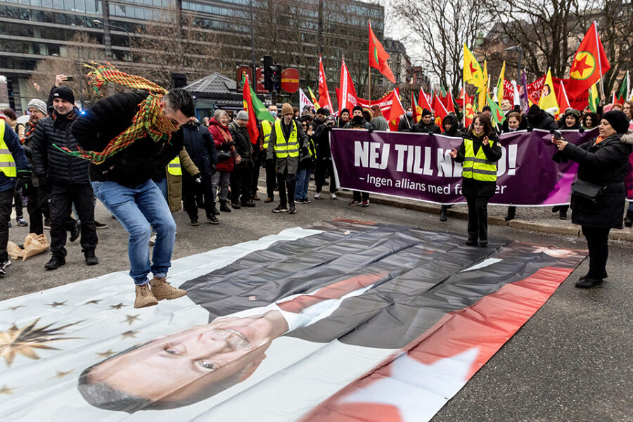 Drie demonstraties in Zweden het voorbije weekend, waarvan een zich richtte
tegen Turkije en president Erdogan.