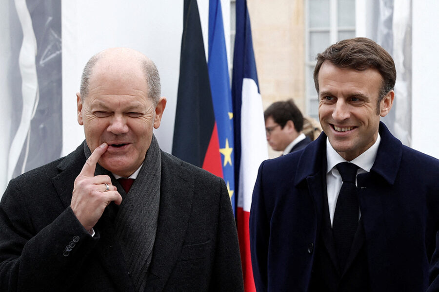 Bondskanselier Scholz en Frans president Macron.