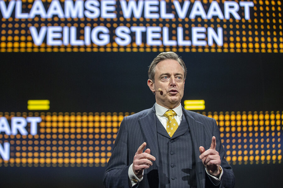 Bart De Wever tijdens zijn speech op de nieuwjaarsreceptie van N-VA.