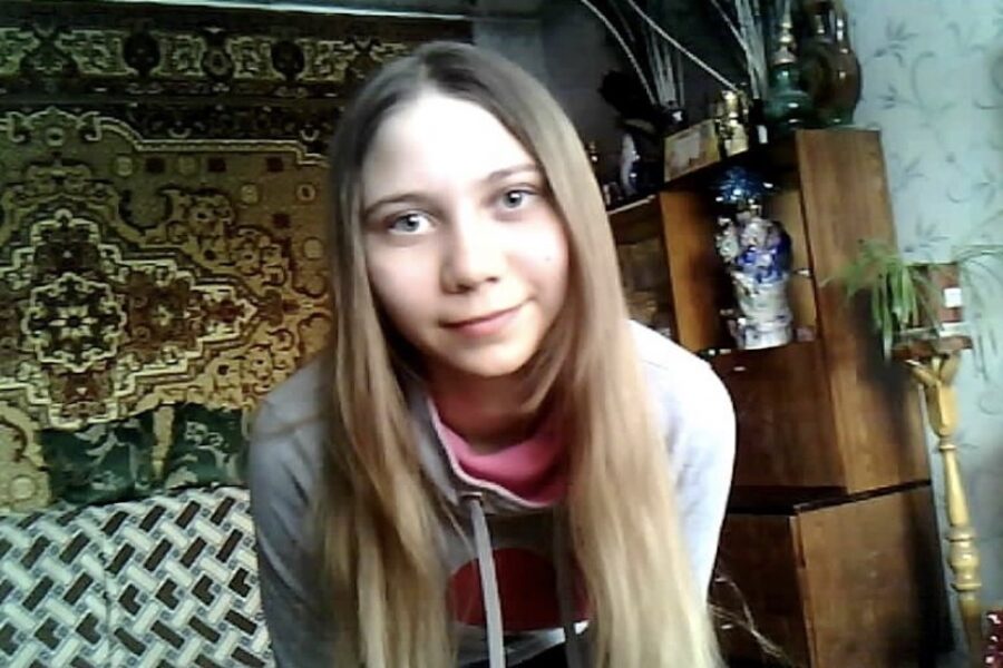 Masja Moskaljova (13) maakte een anti-oorlogstekening.