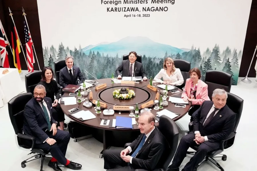 Een sfeerbeeld van de G7-top in Japan.
