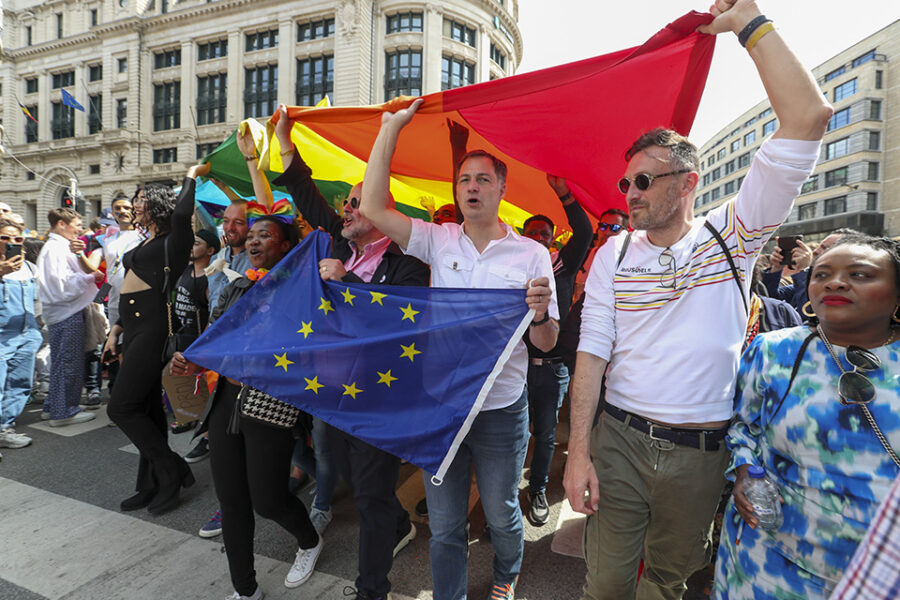 Premier De Croo tijdens de Brussels Pride.