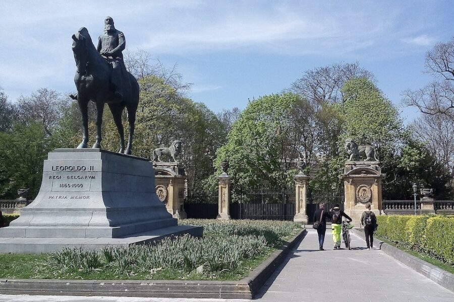 Het standbeeld van Leopold II in het Brusselse jubelpark.
