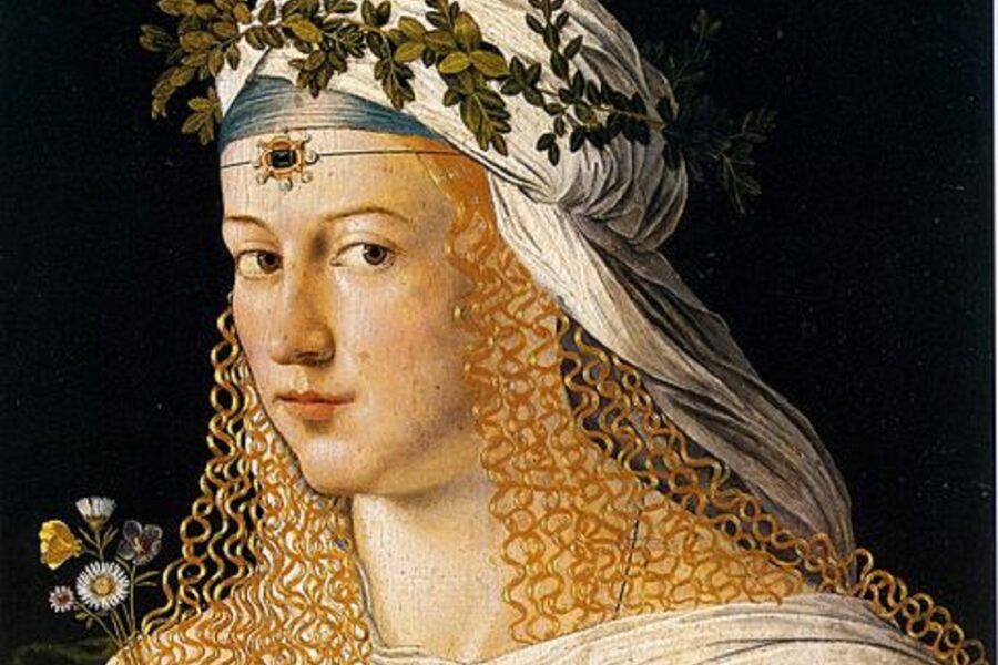 Lucrezia Borgia (1480-1519) geschilderd door Bartolomeo Veneto