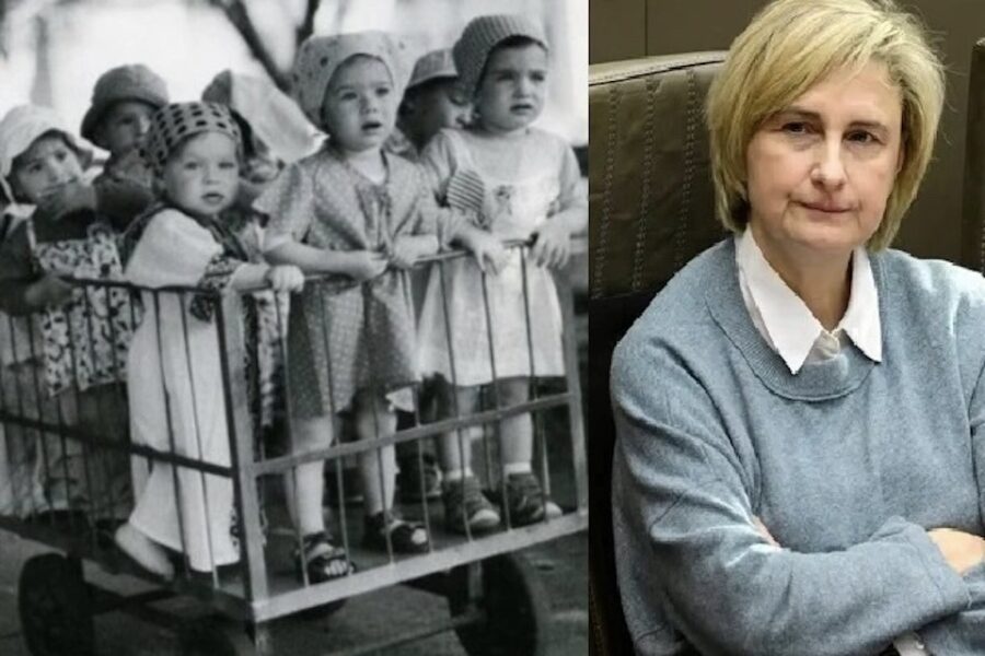 Links: Kinderopvang in de kibboets, 1960, Wiki- Rechts: Hilde Crevits