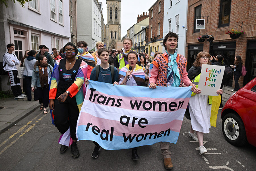 Een transgendermanifestatie in Oxford, vorige week.