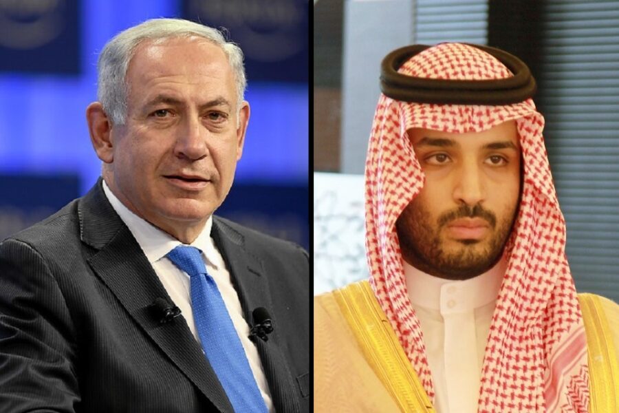Benjamin Nethanyahu van Israël en Mohammed Bin Salman van Saoedi-Arabië.