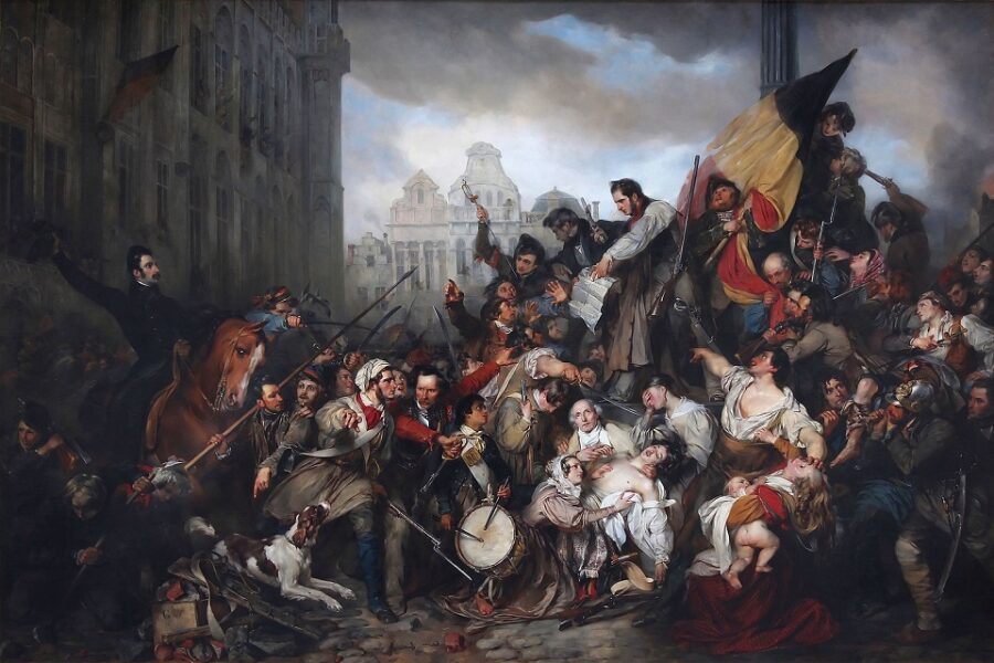 De Brusselse straatrevolte van 1830 door Gustaaf wappers