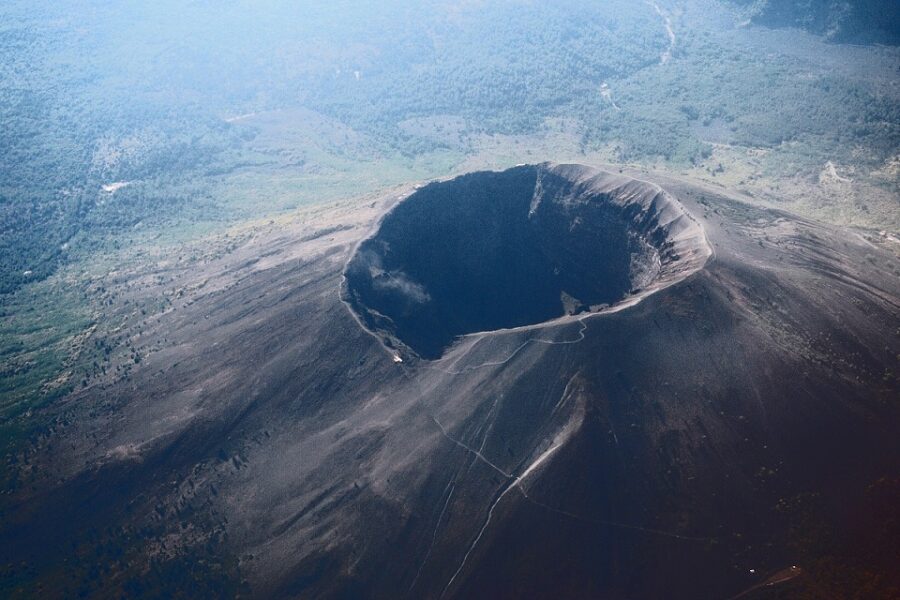Luchtfoto van de Vesuvius