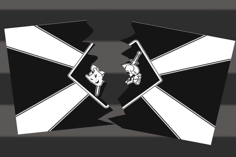 Het logo van ‘Feuerkrieg Division’, deel van een internationaal neonazi netwerk
waar de tiener naar refereerde op Telegram.