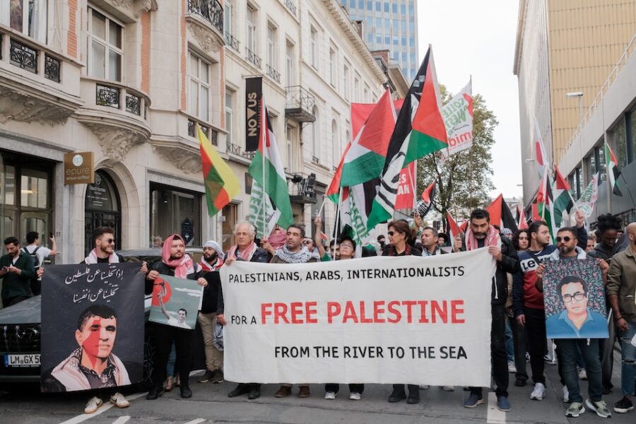Beelden uit 2022, maar ook dit jaar klonk in Brussel de kreet: ‘from the river
to the sea, Palestine will be free’.