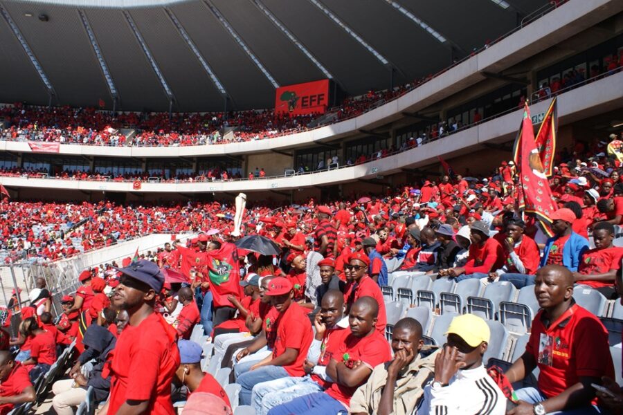 De grote show van de EFF-bijeenkomst in Soweto.