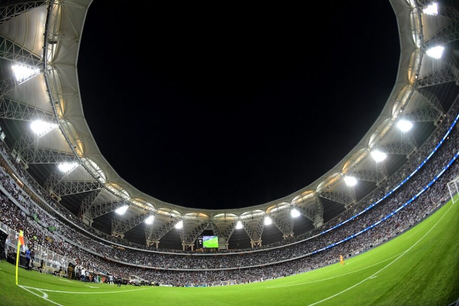 Het King Abdullah-stadion in ‘voetballand’ (!) Saoedi-Arabië.