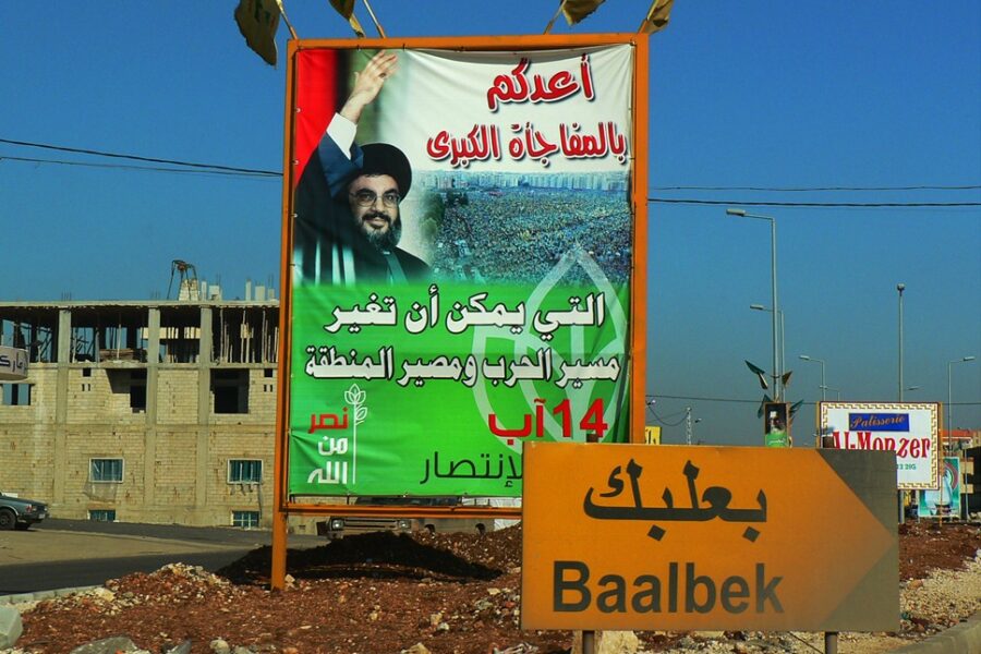Hezbollah-gebied: op weg naar Baalbek in de Libanese Beka-vallei.