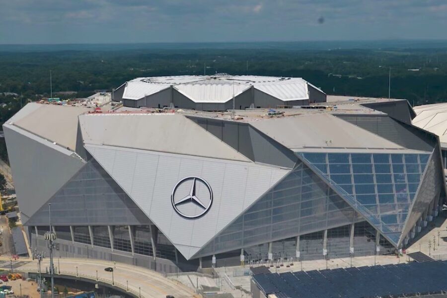 Het nieuwe Mercedes Benz-stadion in Atlanta.