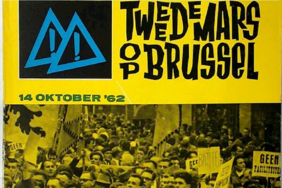 Affiche van het VABT voor de Tweede Mars op Brussel in 1962