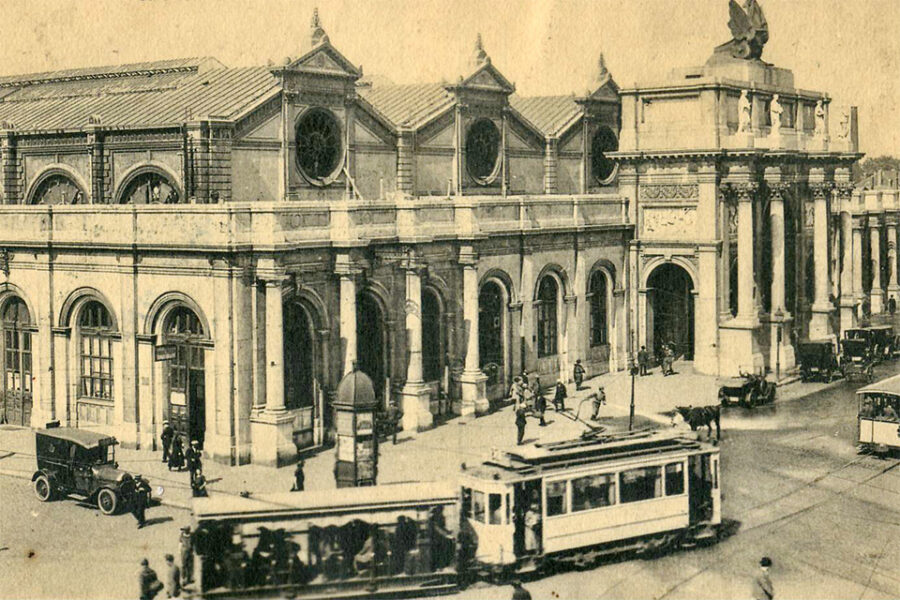 Het Brusselse Zuidstation aan het begin van vorige eeuw.