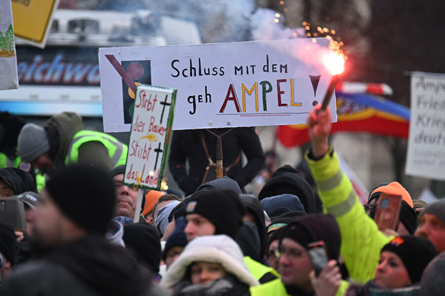 Het boerenprotest in Duitsland.