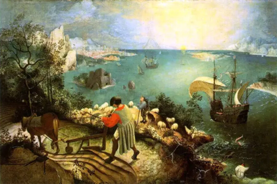 Pieter Bruegel de Oude: Landschap met de val van Icarus (1565).