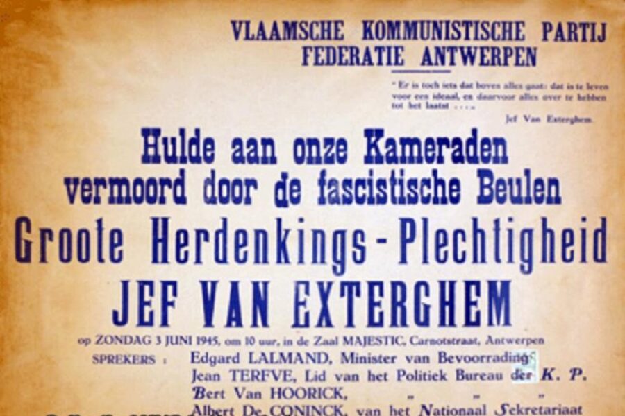 Affiche voor een herdenking voor Jef van Extergem (1898-1945)