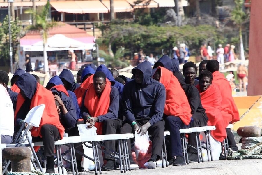 Een duizendtal migranten uit Mauritanië kwamen op 2 februari jl. aan op
Tenerife.