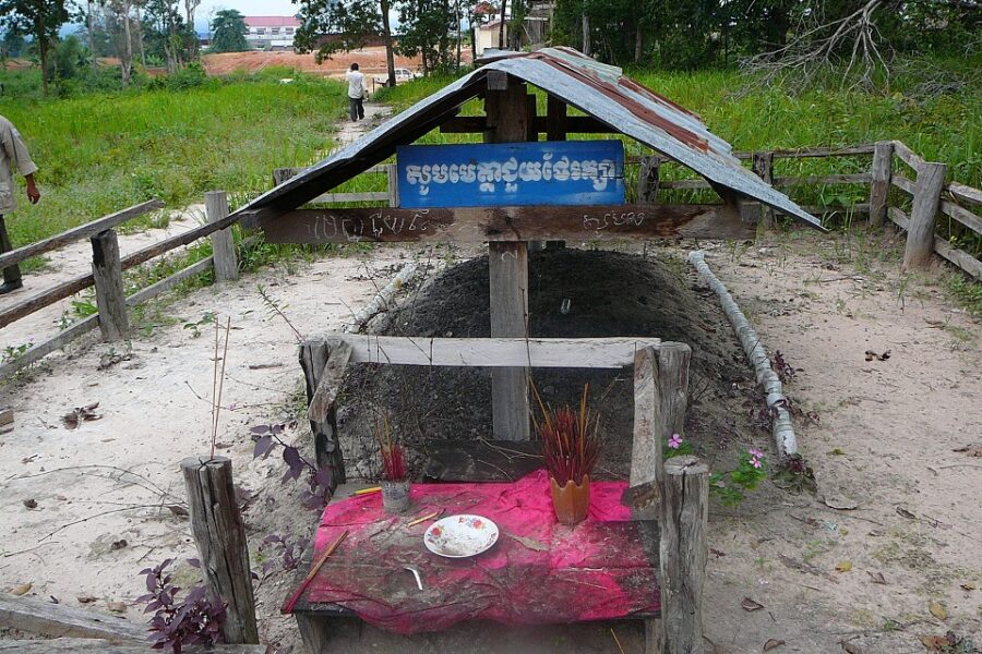 Het graf van Pol Pot (1925-1998) nabij Anlong Veng