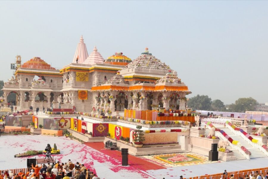 De onlangs (voortijdig) geïnaugureerde Ram-tempel in Ayodhya.