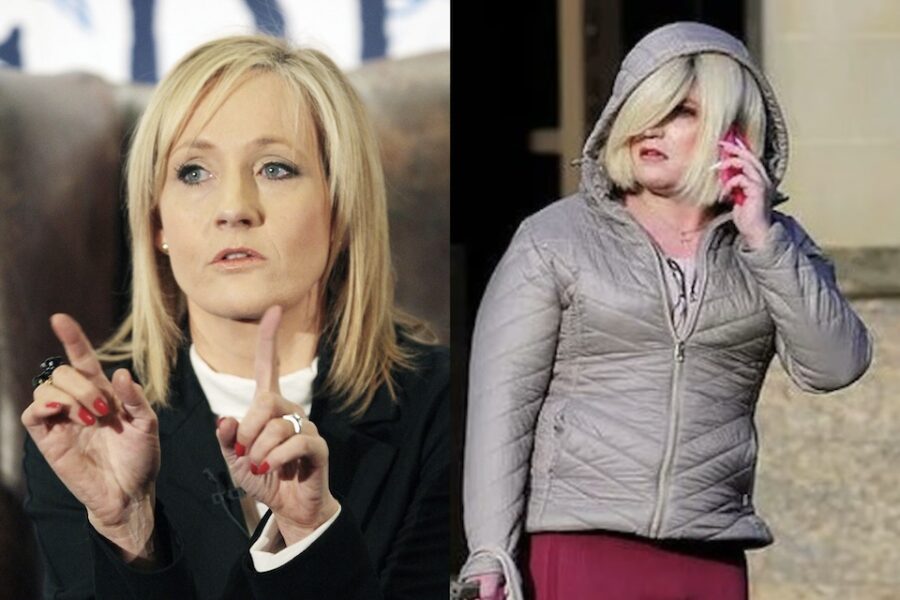 J.K. Rowling (links) noemde onder meer Isla Bryson (rechts), een verkrachter die
’transvrouw’ werd en naar de vrouwengevangenis ging.