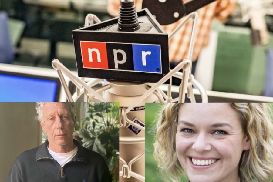 NPR, National Public Radio met Uri Berliner (linksonder) die uit de biecht
klapte en CEO Katherine Maher (rechtsonder).